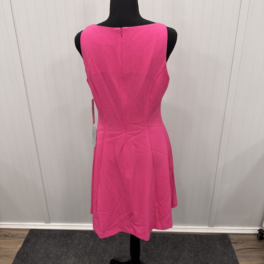 Eliza J Women's Size 8 Bright Pink Sleeveless Fit & Flare Knee Length Dress NWT - Picture 3 of 7